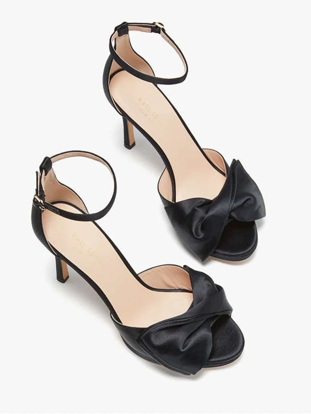 Kate Spade New York Bridal Bow Black Heeled Sandals Size 7.5